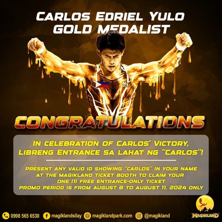 Celebrate Olympic Gold with Carlos Edriel Yulo: Free Entrance for All 'Carlos'! 🎉🤸‍♂️🇵🇭 Don't Miss Out!