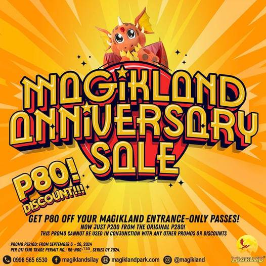 MAGIKLAND ANNIVERSARY SALE: GET PHP80 OFF YOUR MAGIKLAND ENTRANCE-ONLY PASSES!